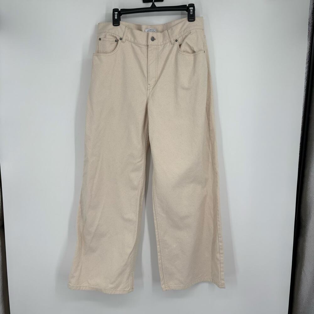 & Other Stories Ivory‎ Wide Leg Corduroy Pants Size 12 90s y2k